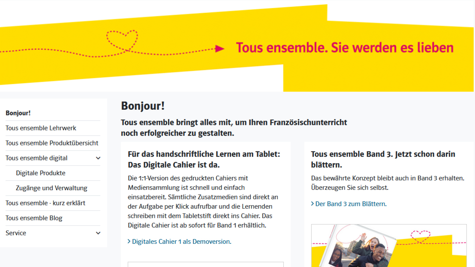 TE_landing_page_Bonjour Tous ensemble landing page Service