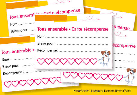 Carte récompense motiviert im Französischunterricht – gratis Download